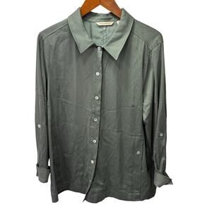 Soft Surroundings Shackett Jacket Shirt sz XL Roll Tab #H482